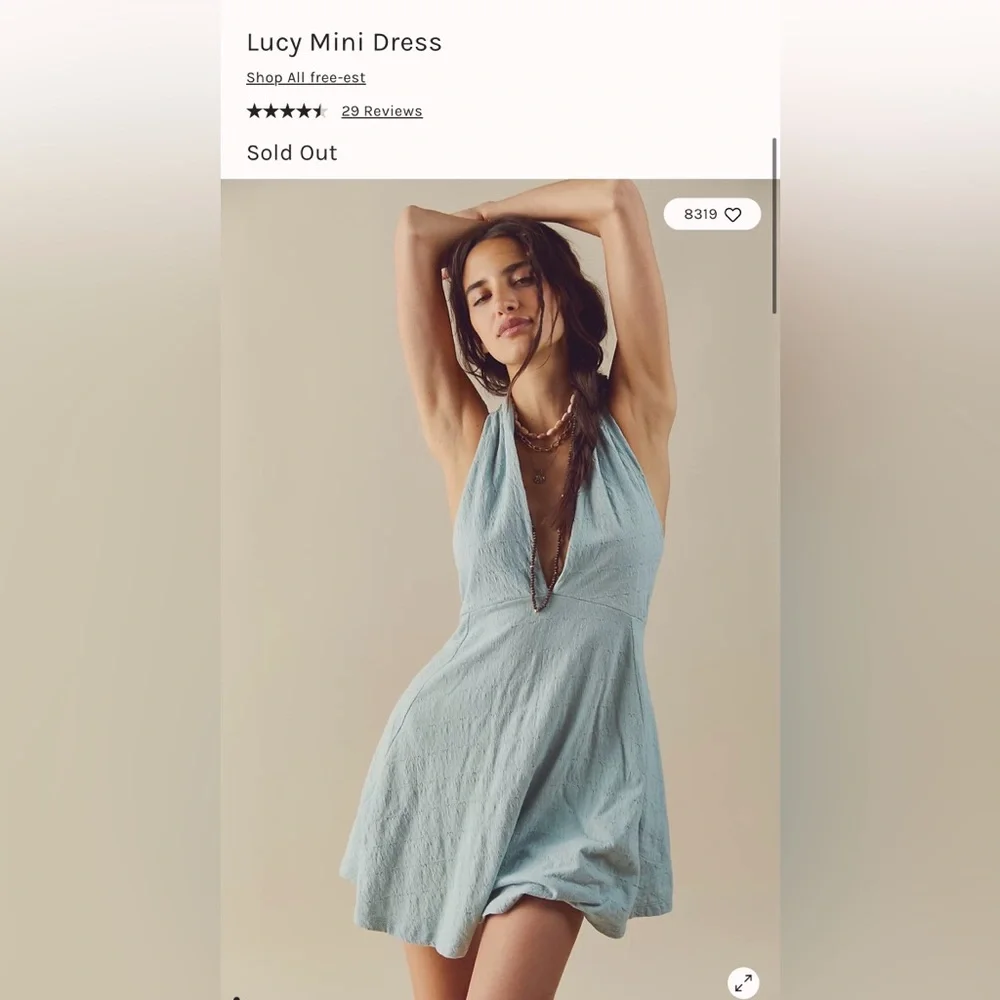 Free People Lucy Mini Dress- Blush - Picture 3 of 4